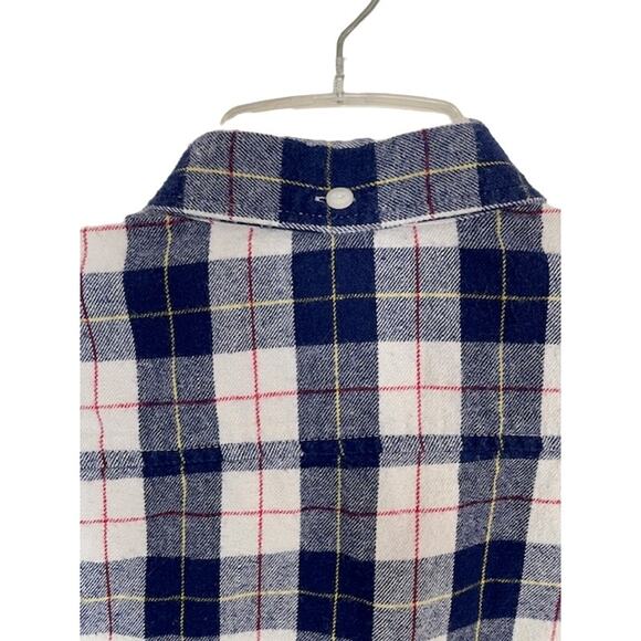 Madewell and Penfield Slim Flannel warm cozy layer white blue red plaid XS (#2) - Picture 7 of 9